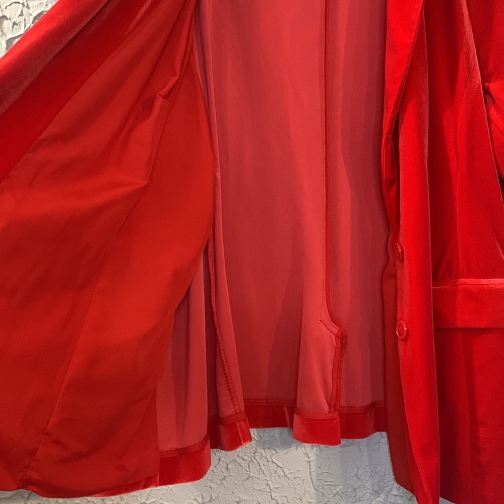 Lane Bryant Red Velvet Blazer Jacket - Picture 7 of 16